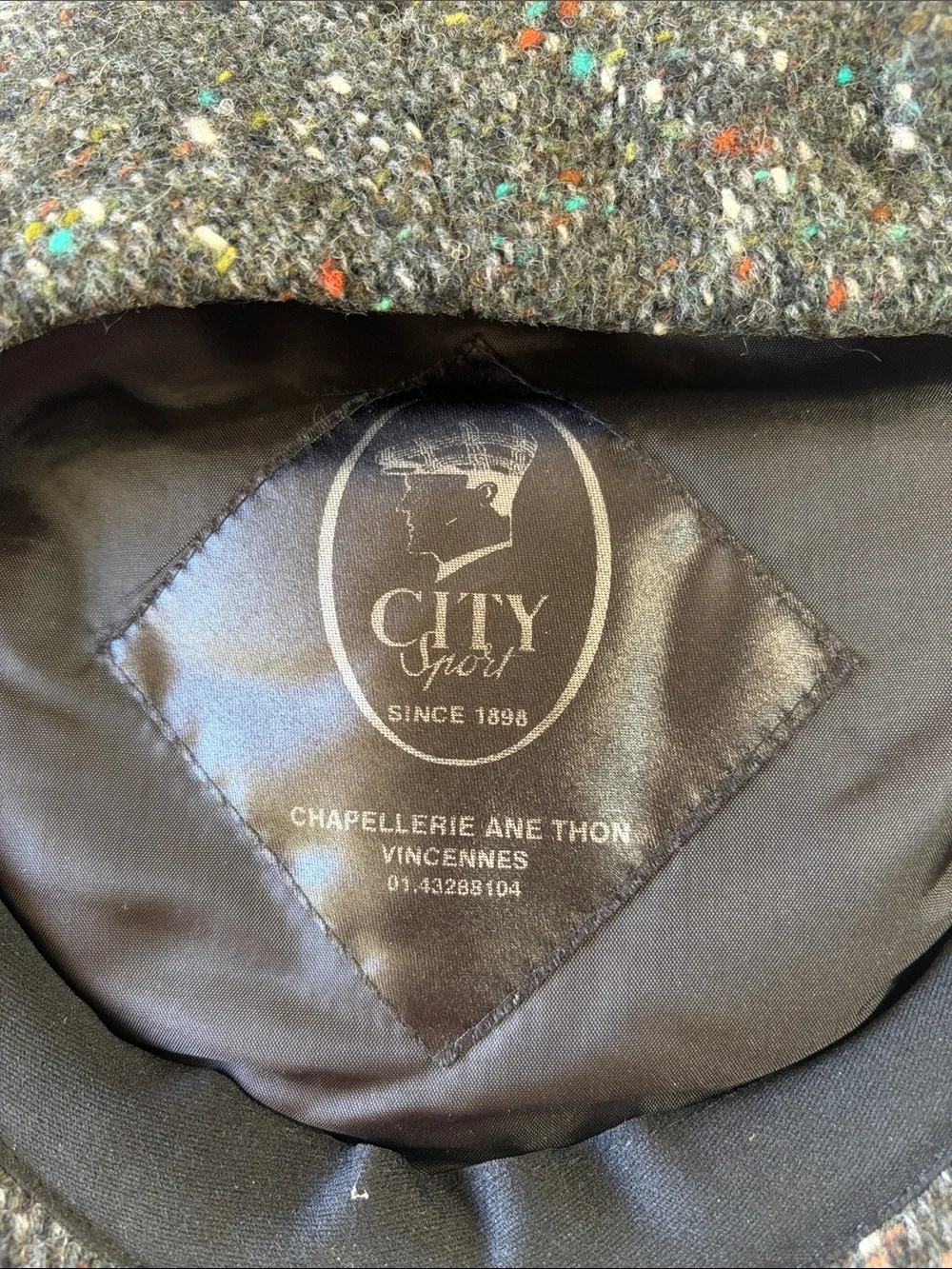 City Sport Men's Dark Gray Tweed Newsboy Cap
